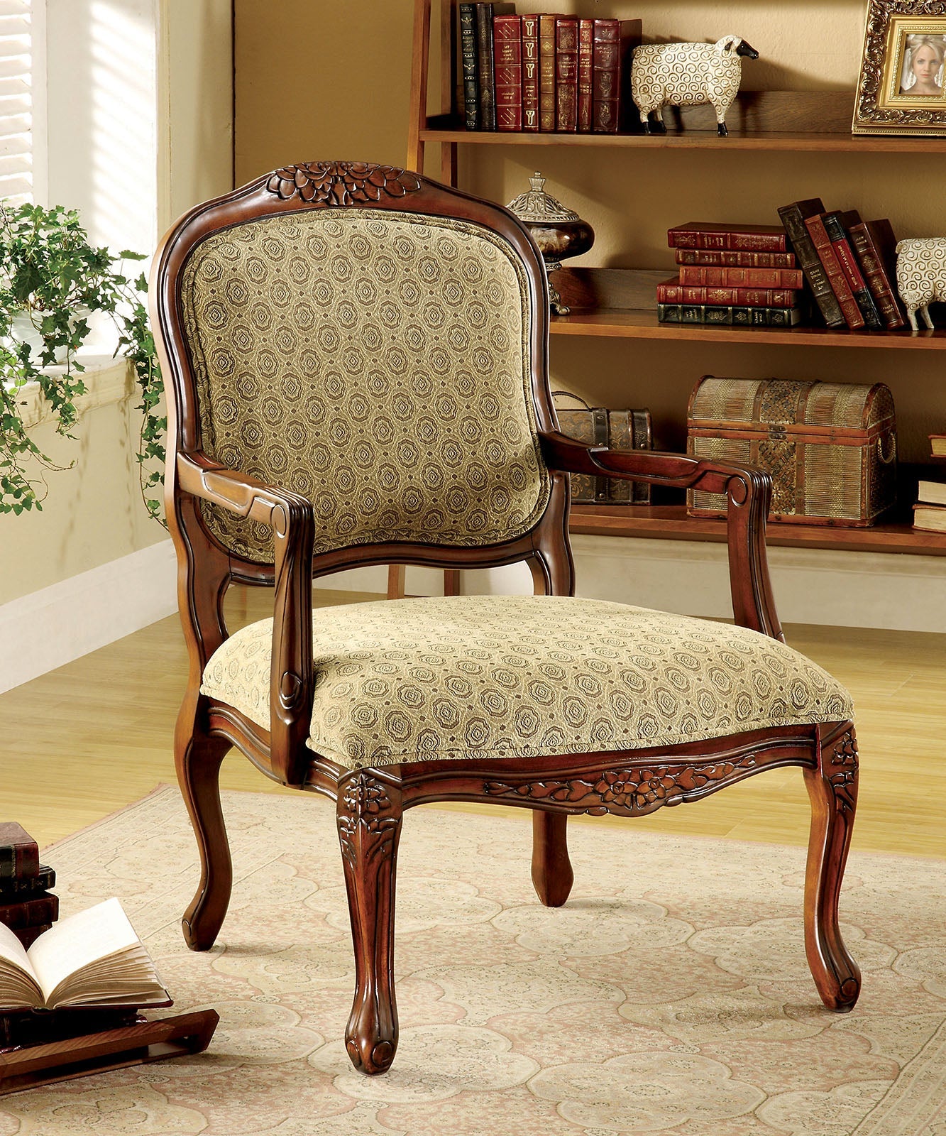 Quintus Antique Oak Accent Chair FOA East