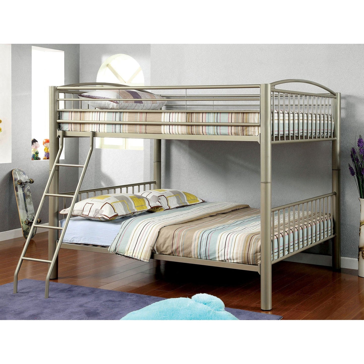 Lovia Metallic Gold Full/Full Bunk Bed FOA East