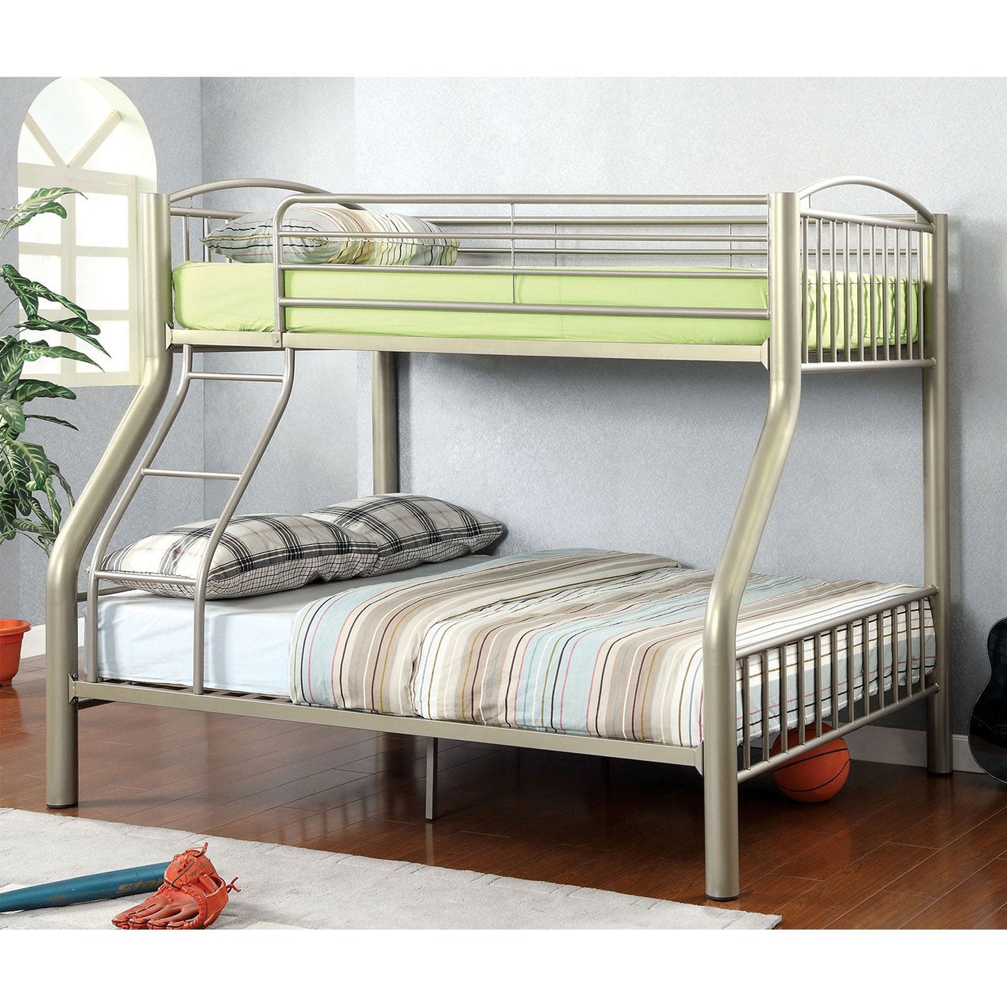 Lovia Metallic Gold Twin/Full Bunk Bed FOA East