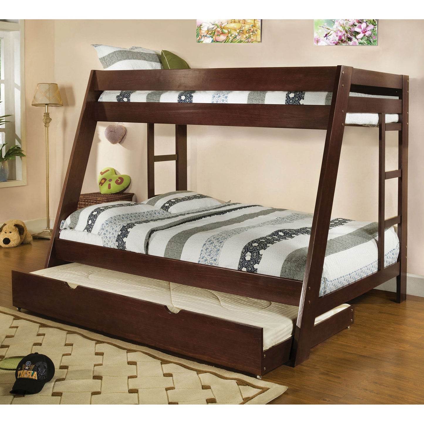 Arizona Dark Walnut Twin/Full Bunk Bed FOA East