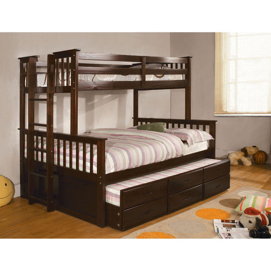 University I Dark Walnut Twin/Full Bunk Bed FOA East