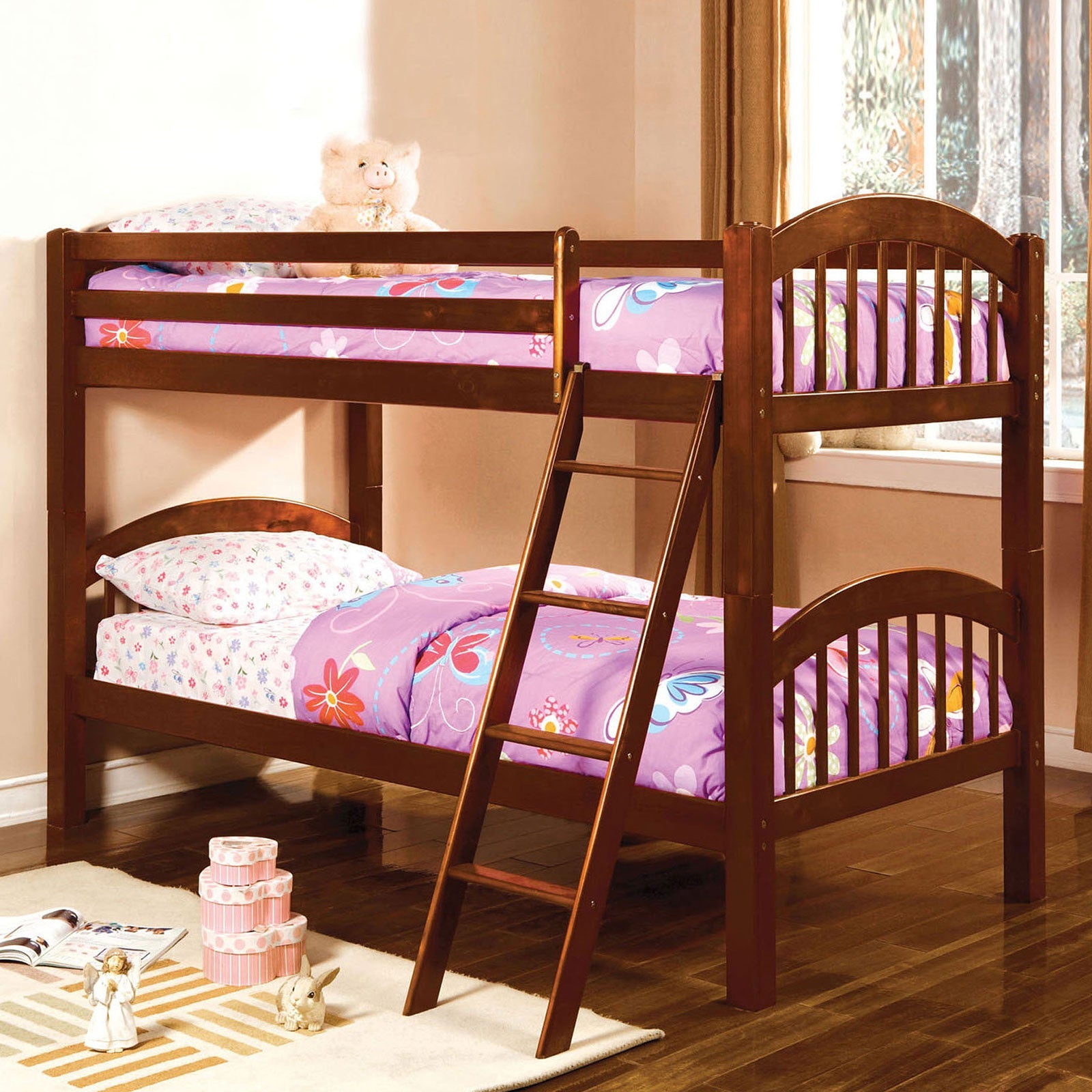 Coney Island Cherry Twin/Twin Bunk Bed FOA East