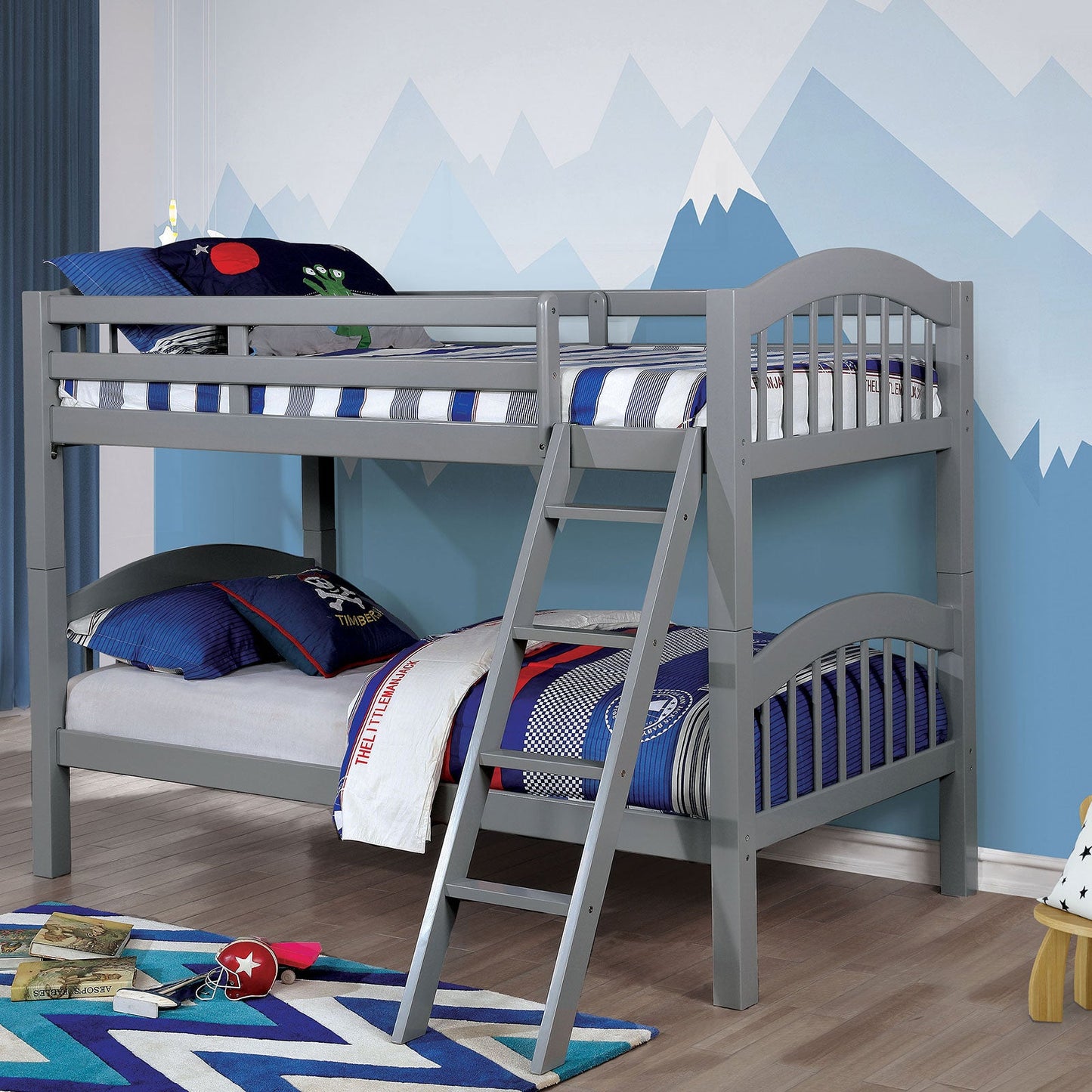 Coney Island Gray Twin/Twin Bunk Bed FOA East