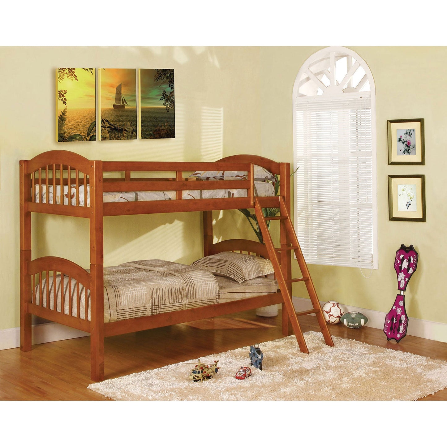 Coney Island Oak Twin/Twin Bunk Bed FOA East