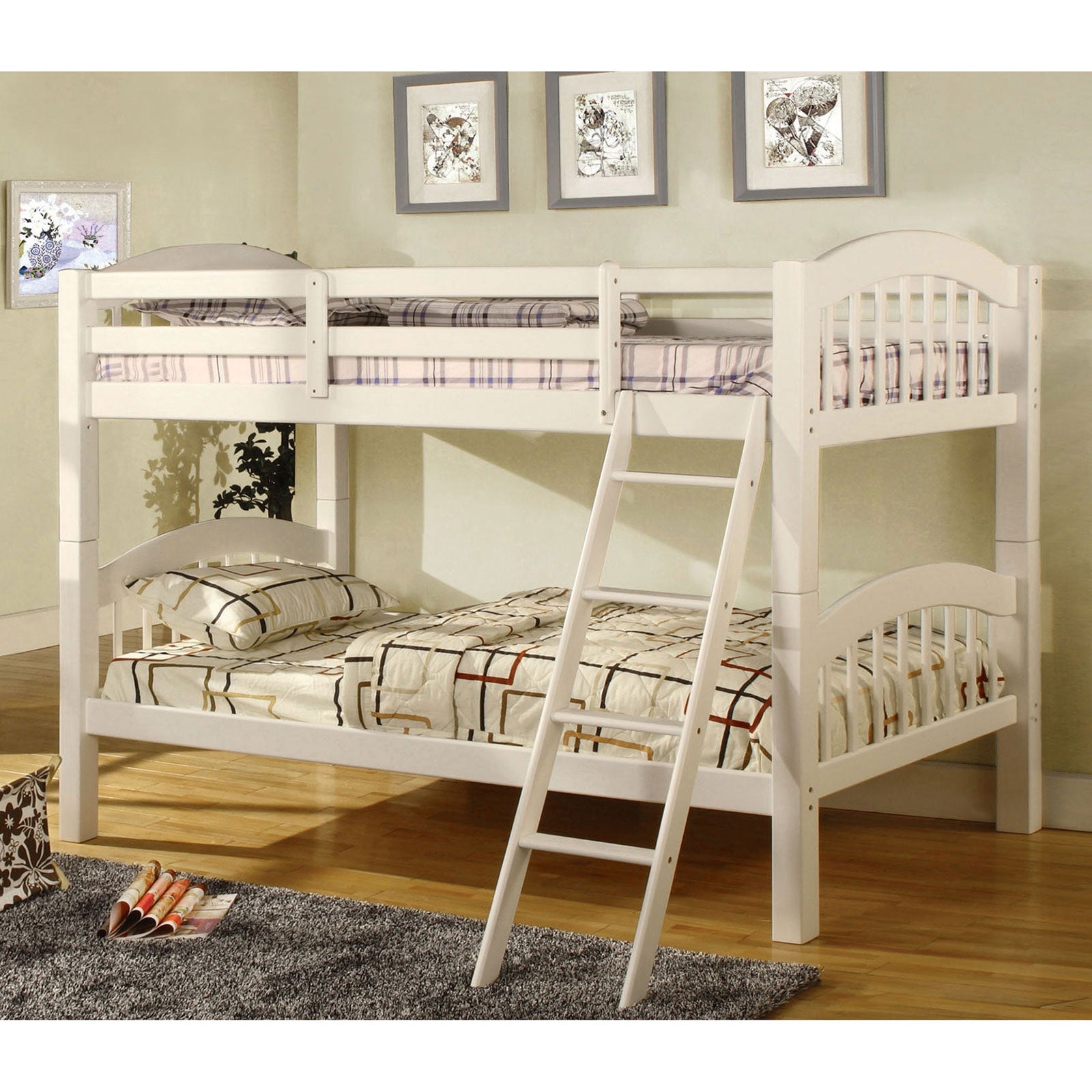 Coney Island White Twin/Twin Bunk Bed FOA East