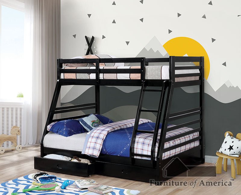 California Iv Black Twin/Full Bunk Bed FOA East