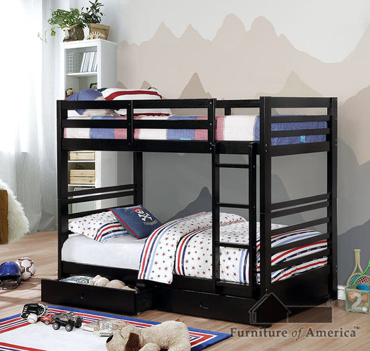 California Iv Black Twin/Twin Bunk Bed FOA East