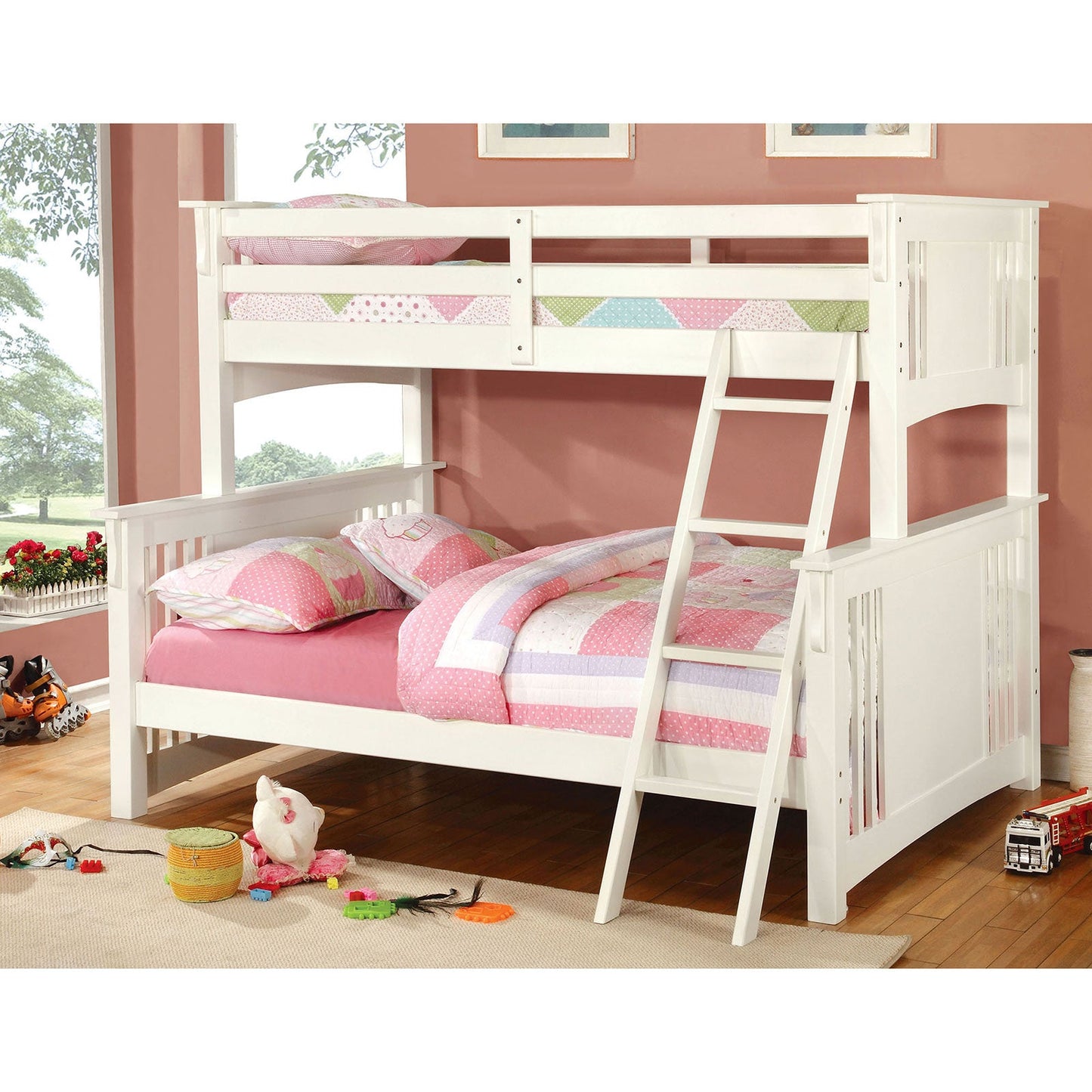 SPRING CREEK White Twin/Full Bunk Bed FOA East