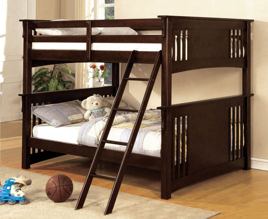 Spring Creek Dark Walnut Full/Full Bunk Bed FOA East