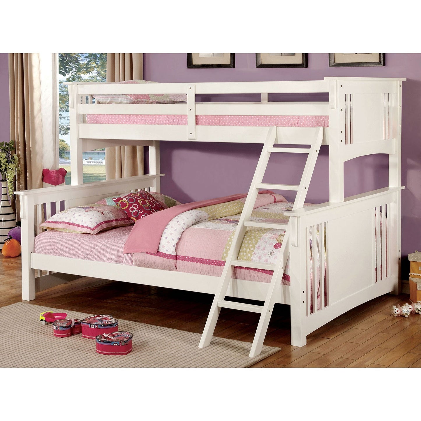 SPRING CREEK White Twin XL/Queen Bunk Bed FOA East