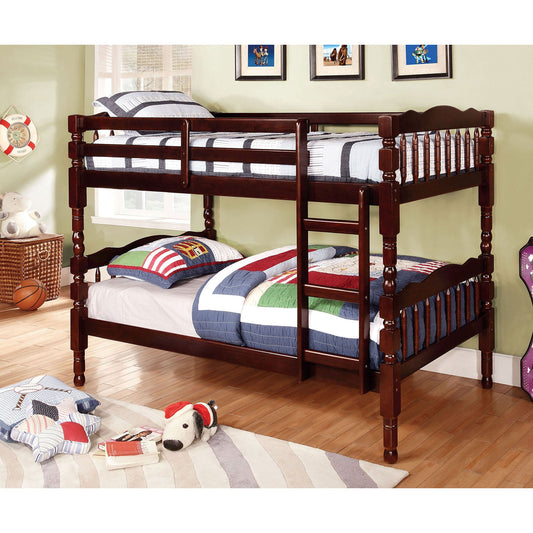 Catalina Dark Walnut Twin/Twin Bunk Bed FOA East