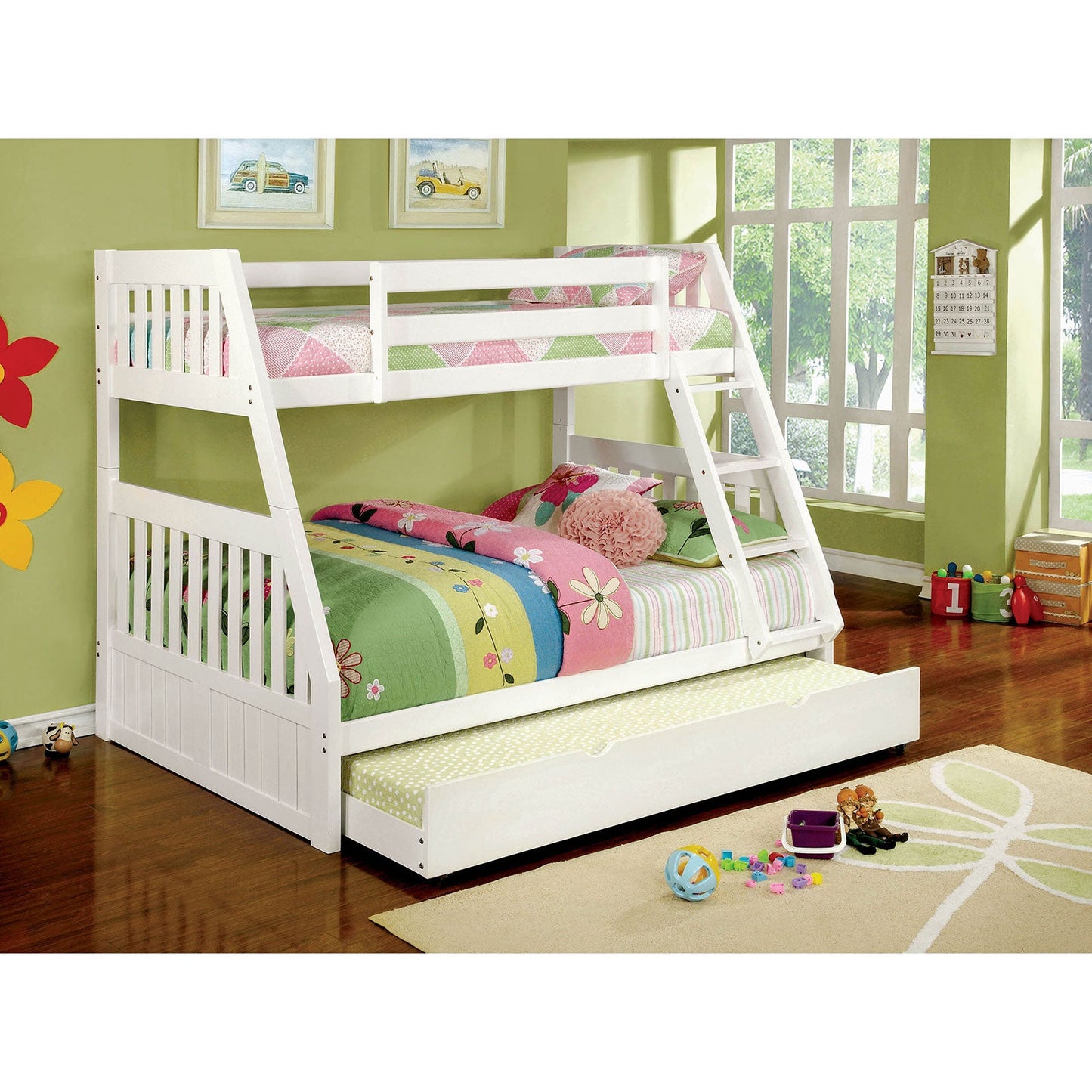 CANBERRA II White Twin/Full Bunk Bed FOA East