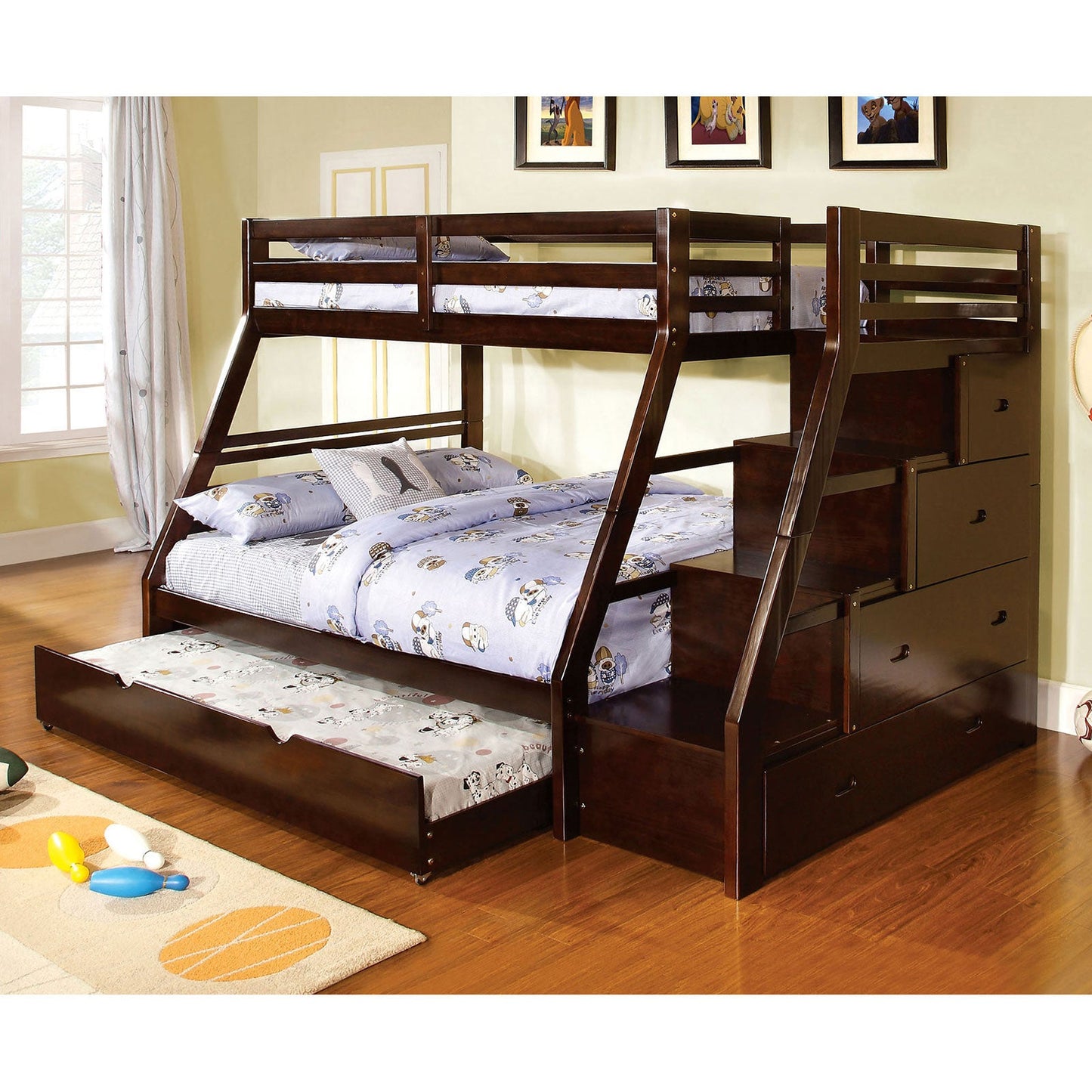 Ellington Dark Walnut Twin/Full Bunk Bed FOA East