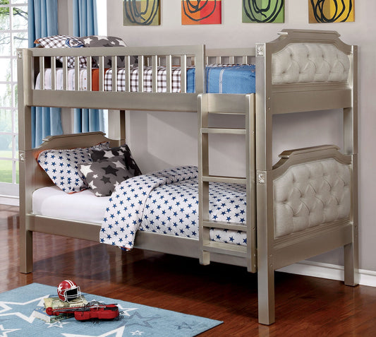 Beatrice Champagne Twin/Twin Bunk Bed FOA East