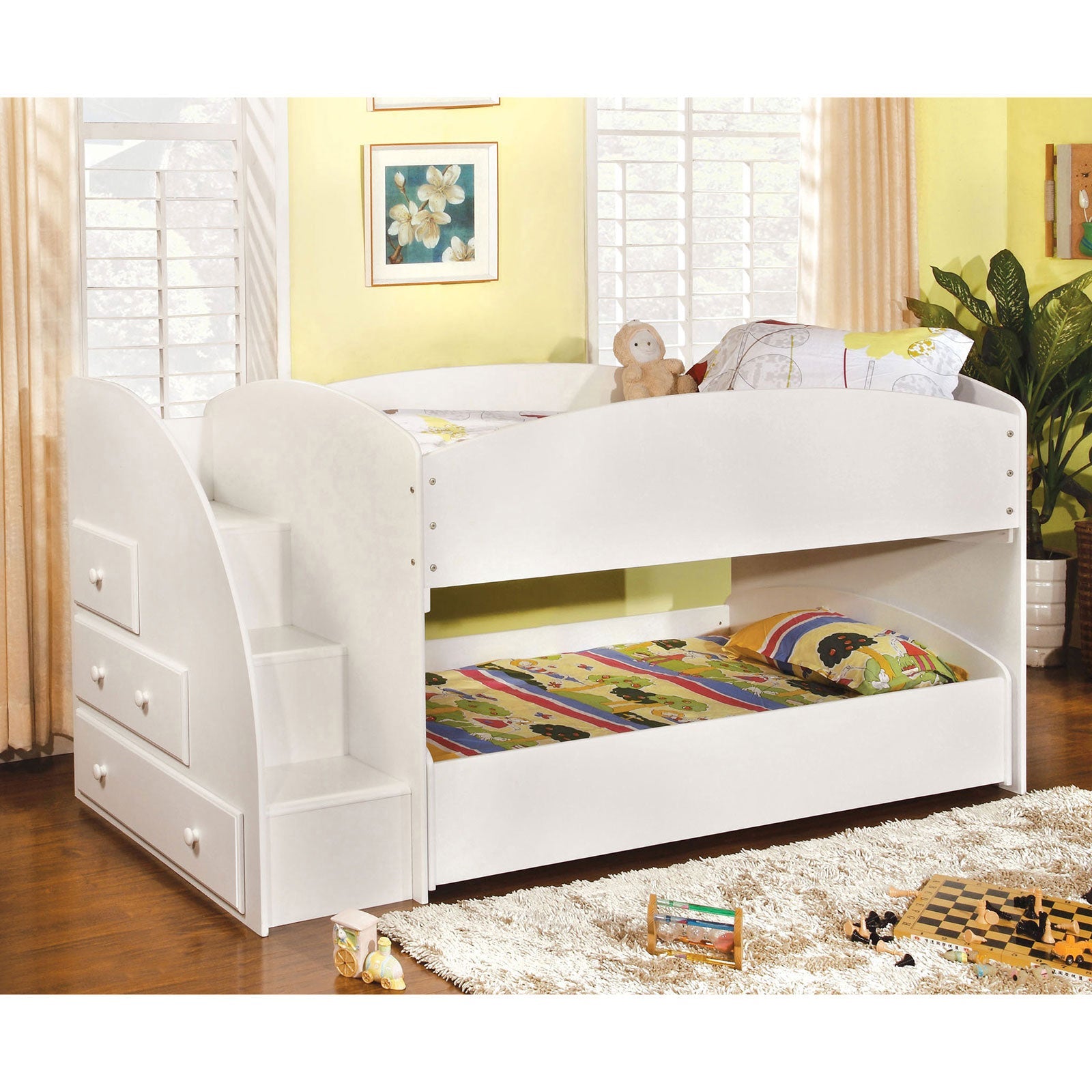 Merritt White Twin/Twin Bunk Bed FOA East