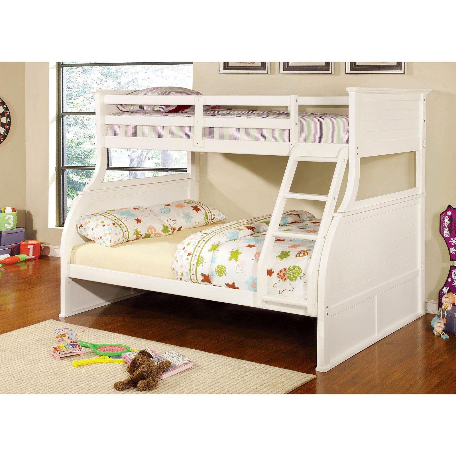 CANOVA White Twin/Full Bunk Bed FOA East