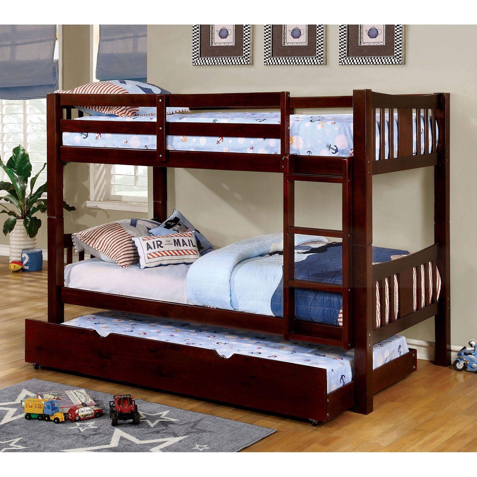 CAMERON Dark Walnut Twin/Twin Bunk Bed FOA East