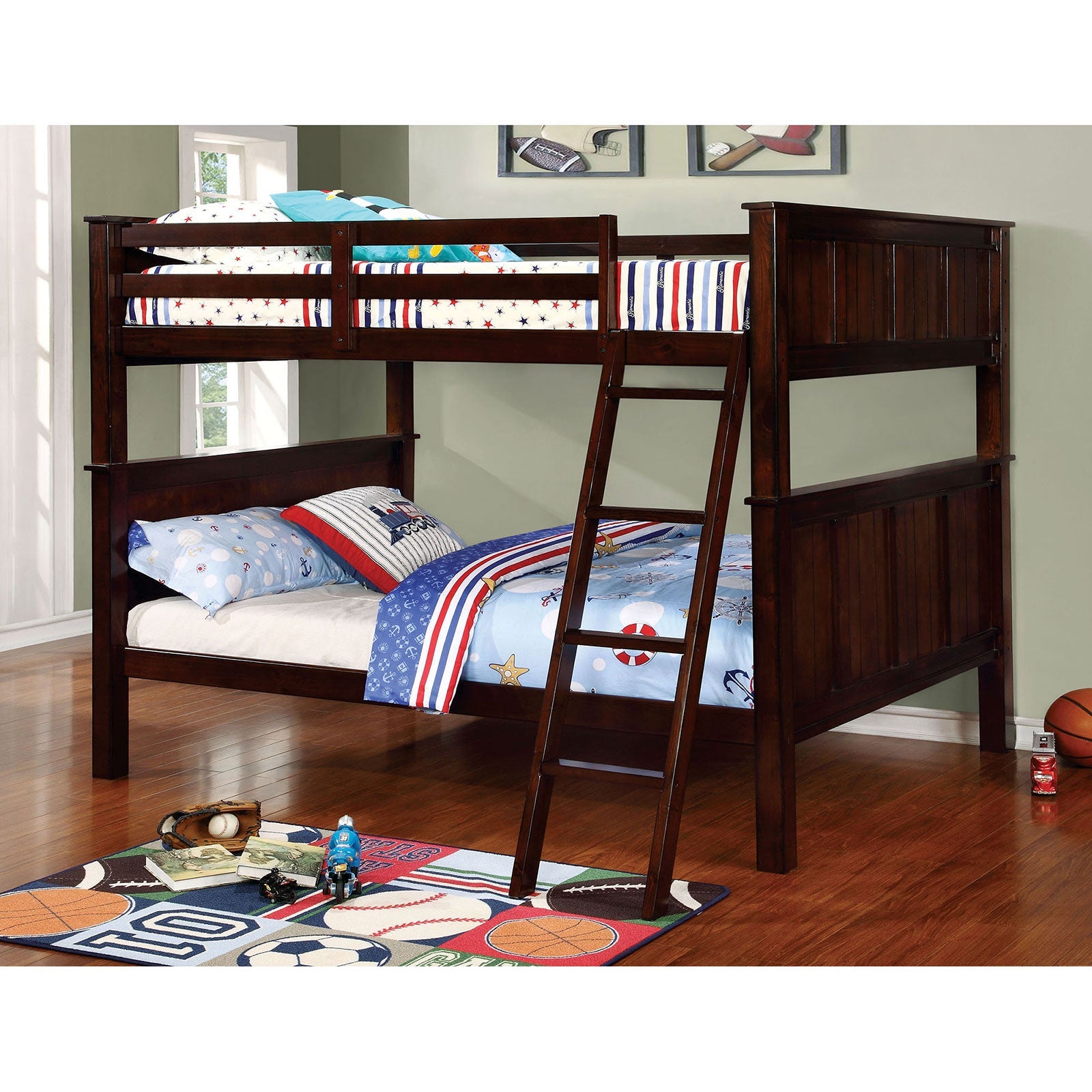 GRACIE Dark Walnut Full/Full Bunk Bed FOA East