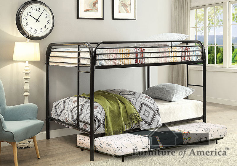 Opal Black Full/Full Bunk Bed FOA East