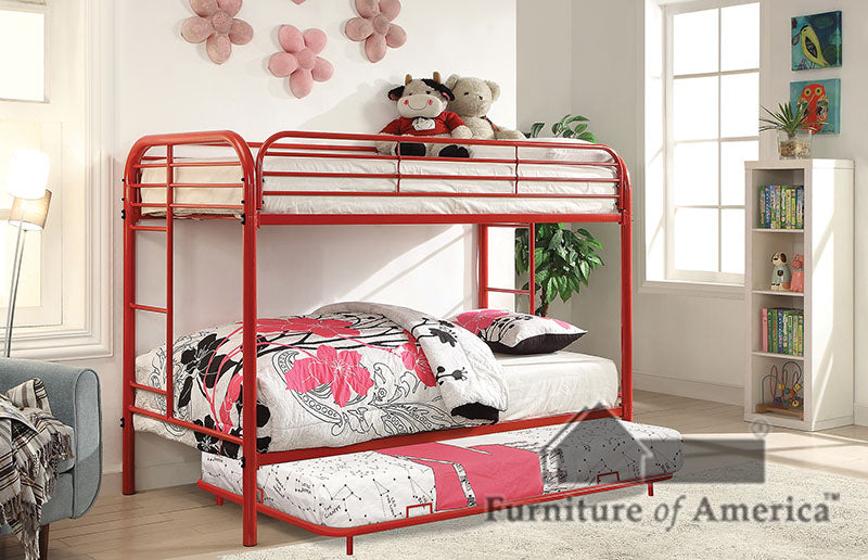 Opal Red Twin/Twin Bunk Bed FOA East