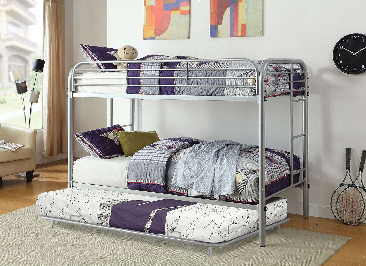 Opal Silver Twin/Twin Bunk Bed FOA East