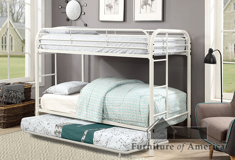 Opal White Twin/Twin Bunk Bed FOA East