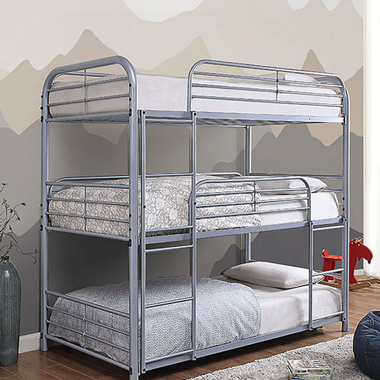 Opal Ii Silver Twin Triple Decker Bed FOA East