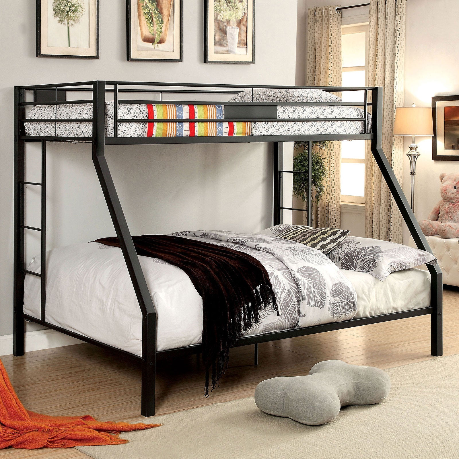 CLAREN Black Twin/Queen Bunk Bed FOA East