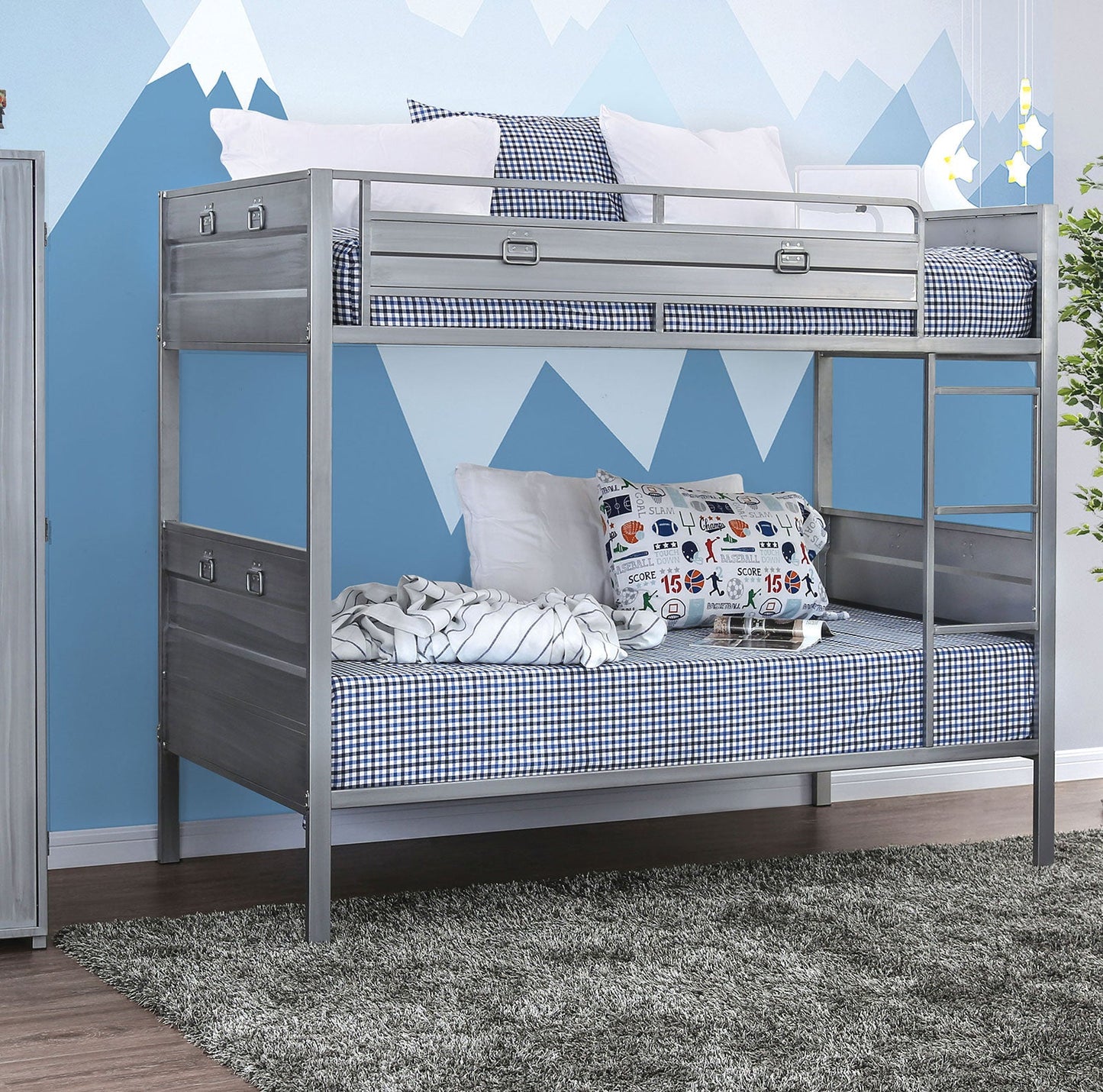 Mccredmond Silver Twin/Twin Bunk Bed FOA East