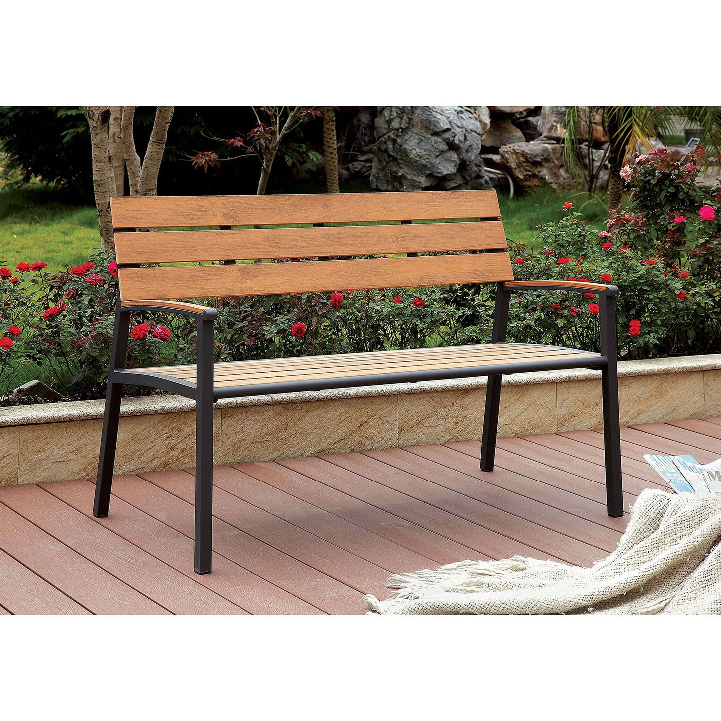 ISHA Oak Outdoor Bench FOA East