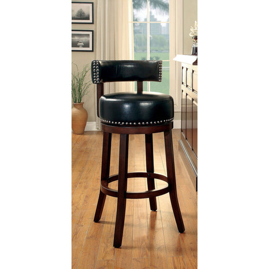 SHIRLEY Dark Oak/Black 24" Bar Stool FOA East