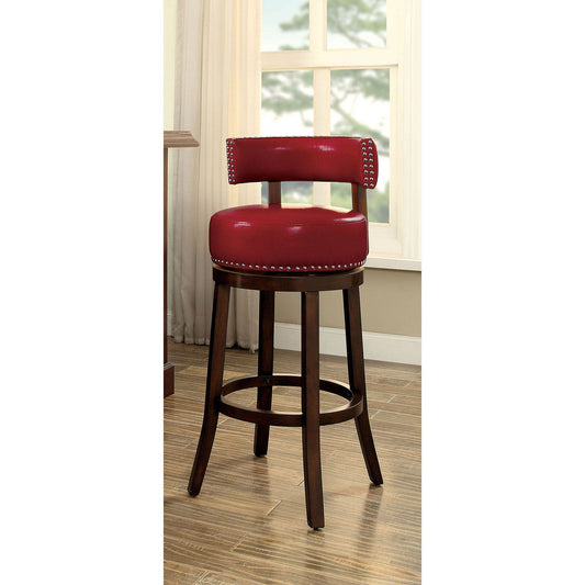 SHIRLEY Dark Oak/Red 24" Bar Stool FOA East