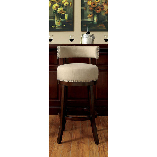 LYNSEY Dark Oak/Beige 29" Bar Stool FOA East