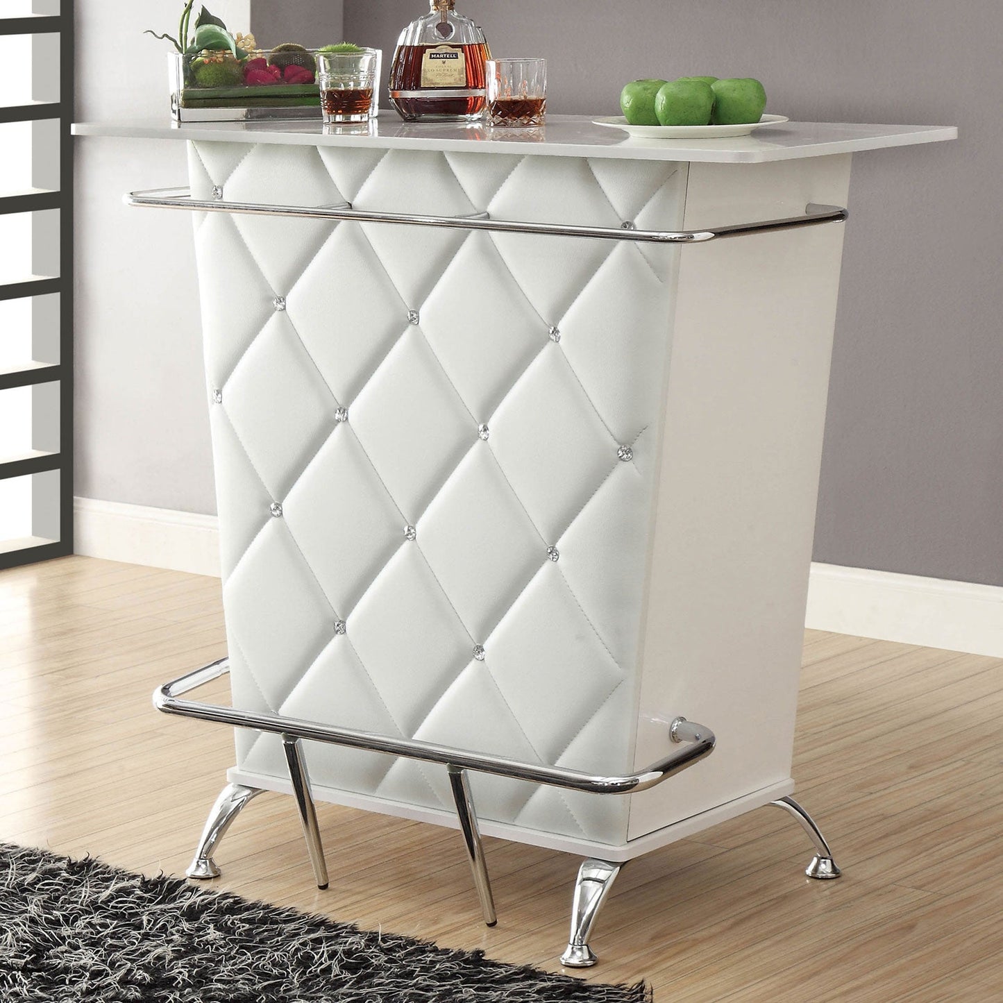 Fuero White/Chrome Bar Table (K/D) FOA East