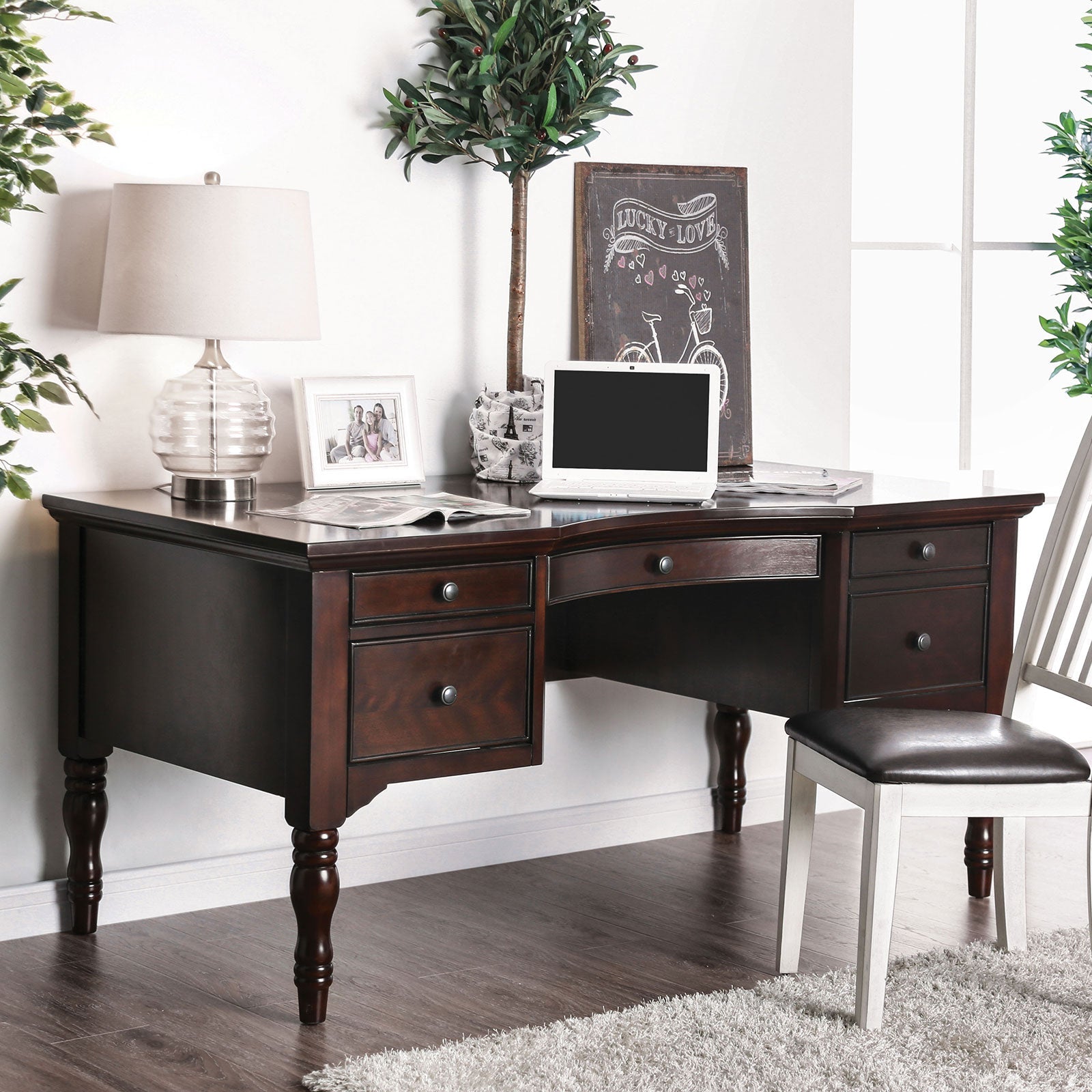 Lewis Dark Walnut Desk FOA East