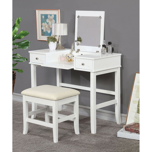 Kelis White Vanity w/ Stool FOA East