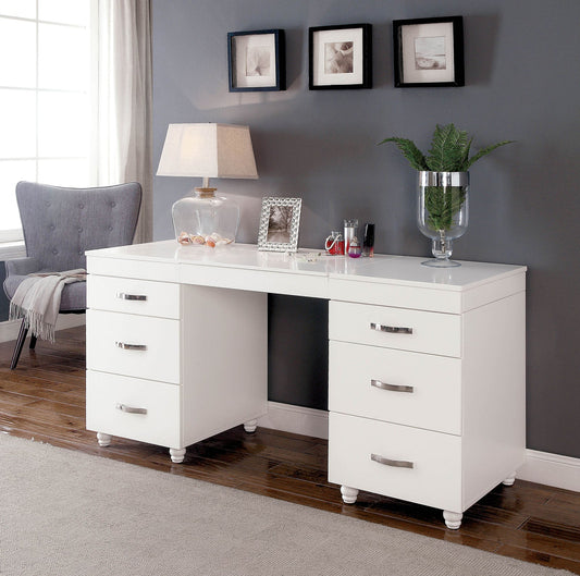 Verviers White Vanity Desk FOA East