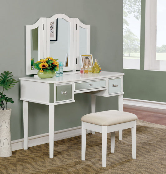 CLARISSE White Vanity w/ Stool FOA East