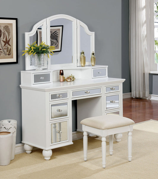 TRACY White Vanity w/ Stool FOA East