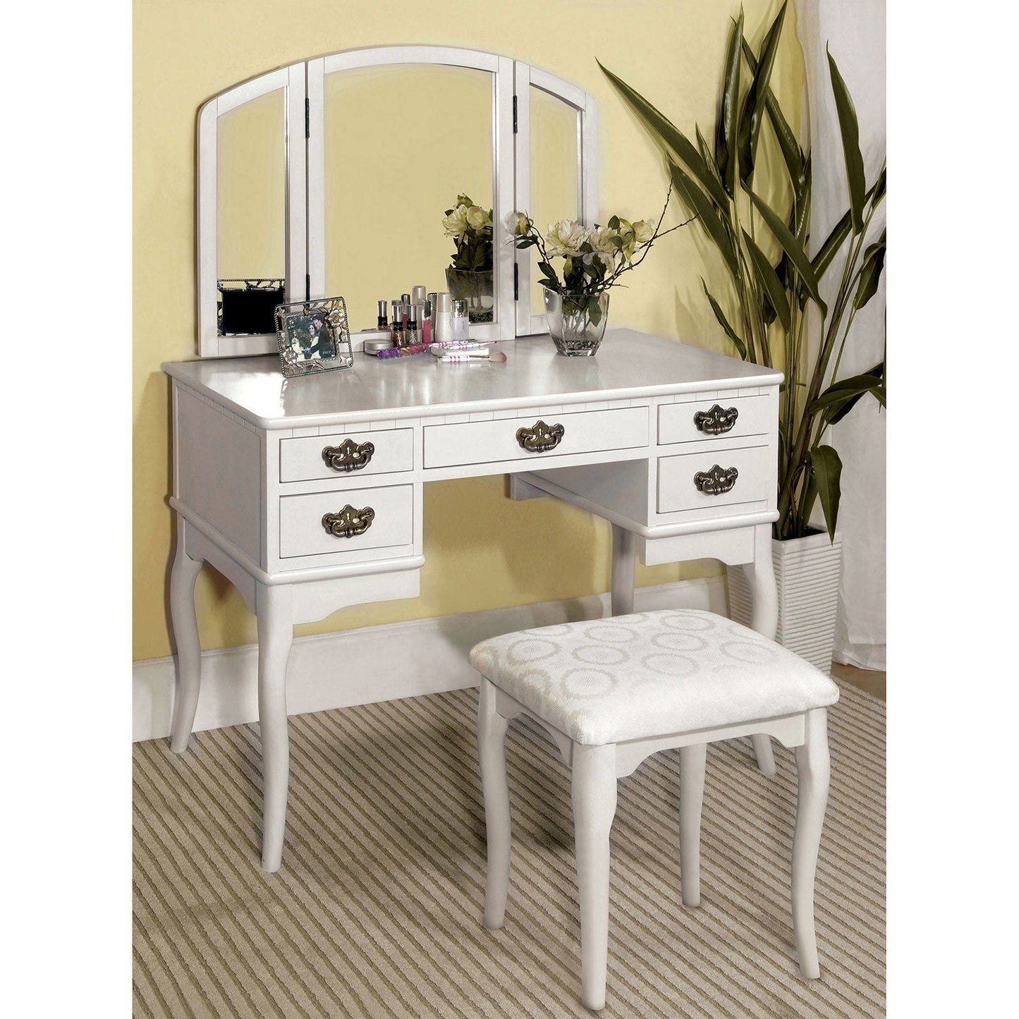 Ashland White Vanity Table FOA East