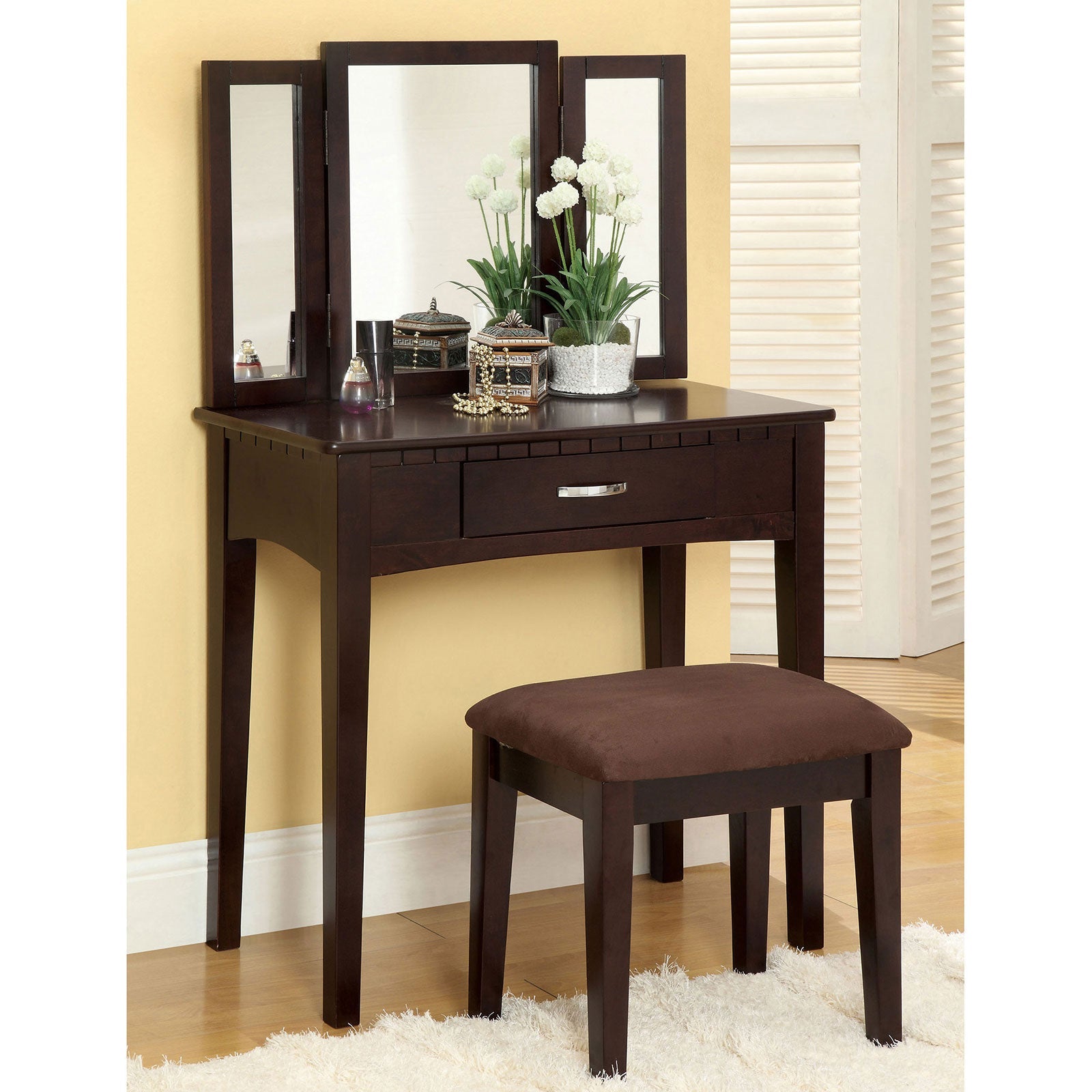 Potterville Espresso Vanity Table FOA East