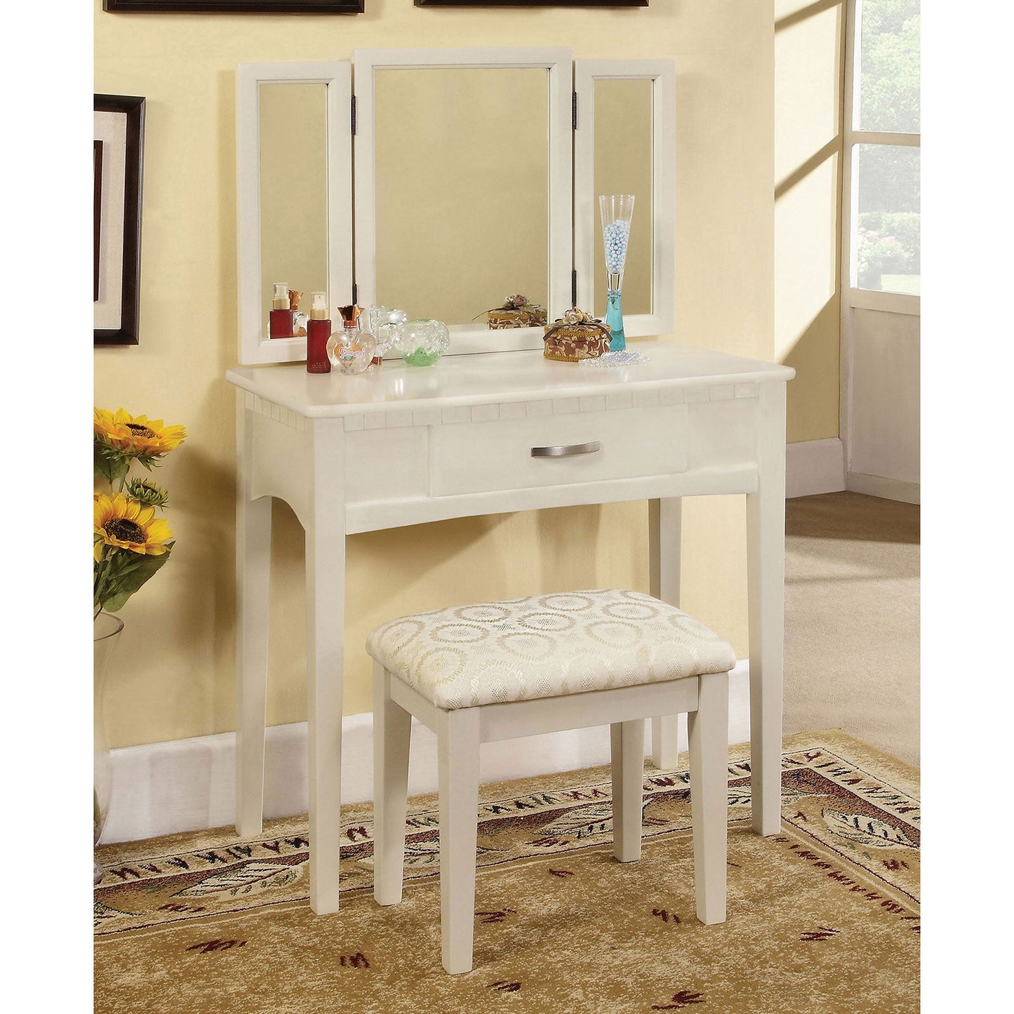 Potterville White Vanity Table FOA East