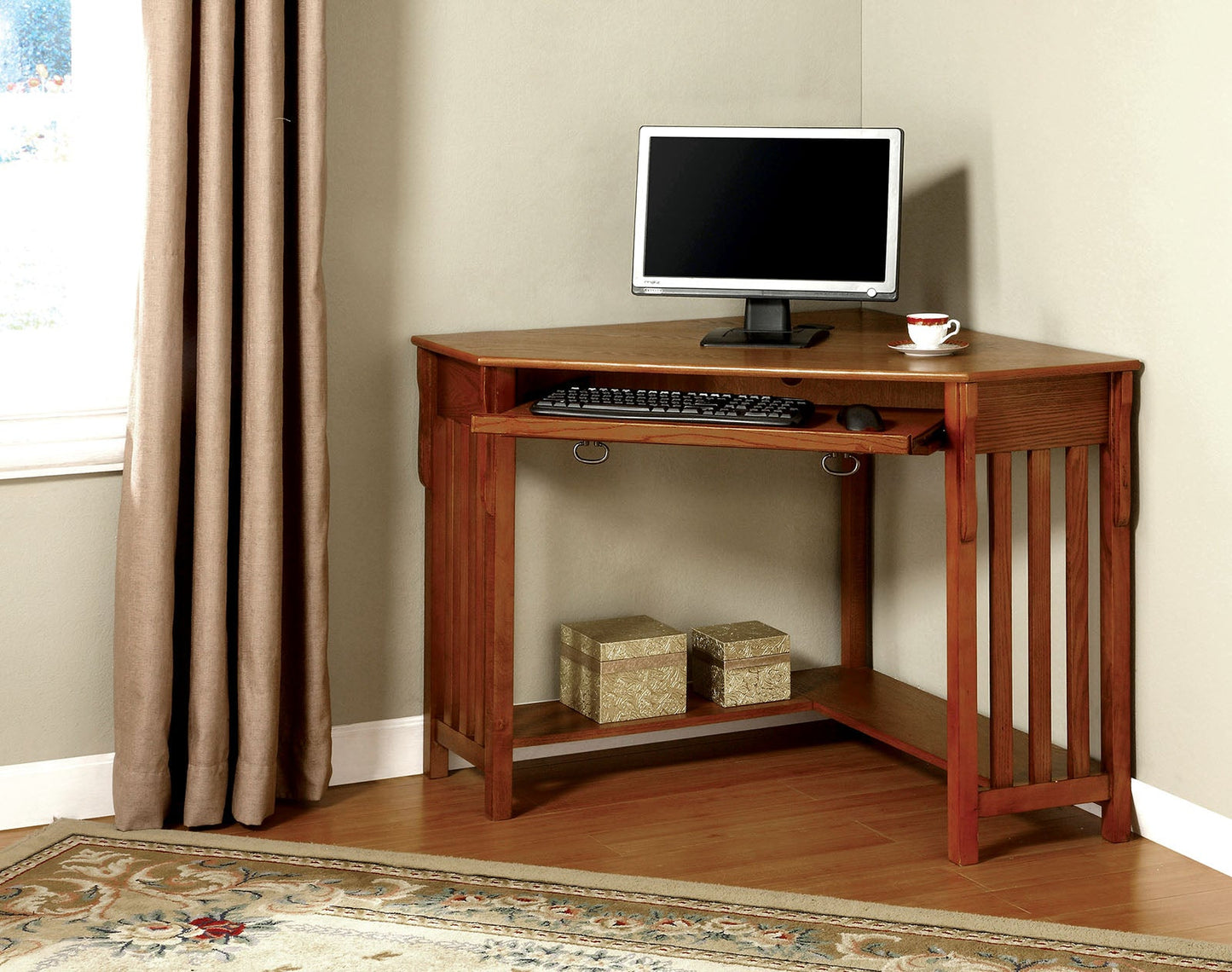 Toledo Medium Oak Corner Desk FOA East