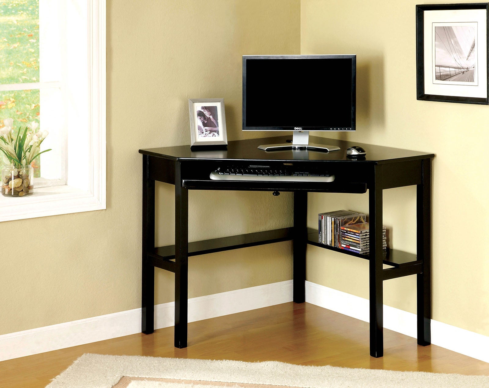 Porto Black Corner Desk FOA East