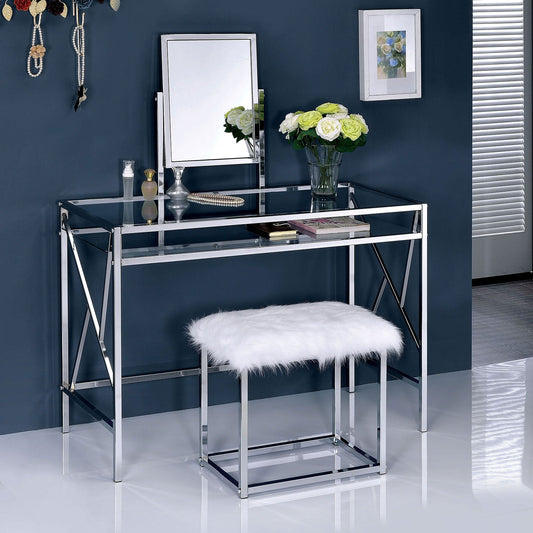 LISMORE Chrome Vanity w/ Stool FOA East