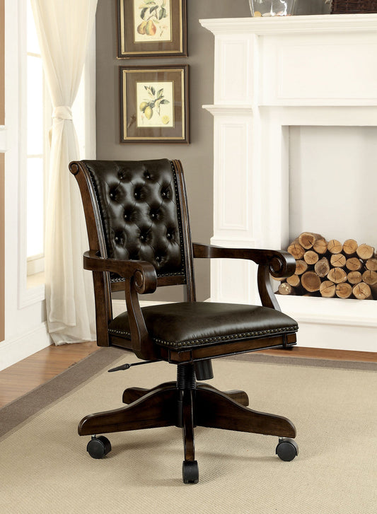 KALIA Brown/Dark Brown Height-Adjustable Arm Chair FOA East