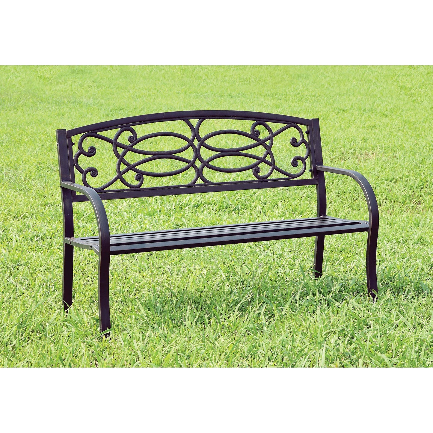 POTTER Black Patio Steel Bench FOA East