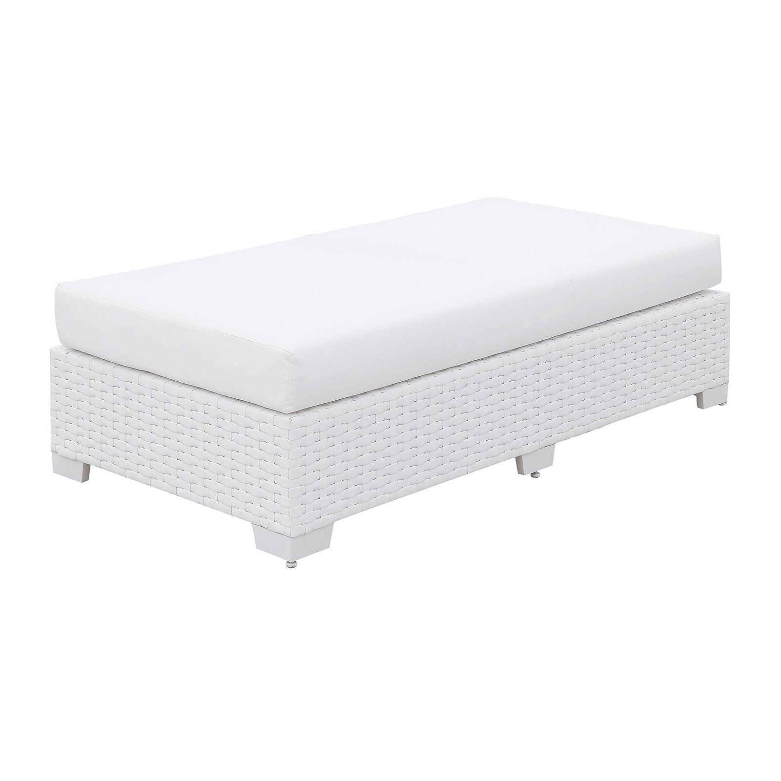 Somani White Wicker/White Cushion Coffee Table FOA East