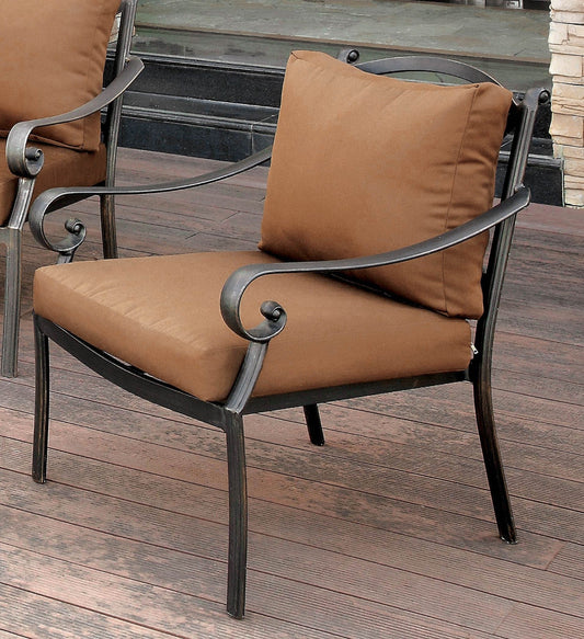 BONQUESHA I Brown/Distressed Black Arm Chair FOA East