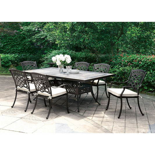 Charissa Antique Black Patio Dining Table FOA East